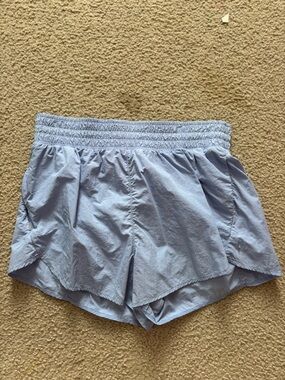 all in motion Light Blue Women's Athletic Smocked-Waist Shorts